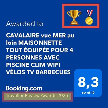 Cavalaire Vue Mer Au Loin Maisonnette Tout Equipee Pour 4 Personnes Avec Piscine Clim Wifi Velos Tv Barbecues Exteriér fotografie