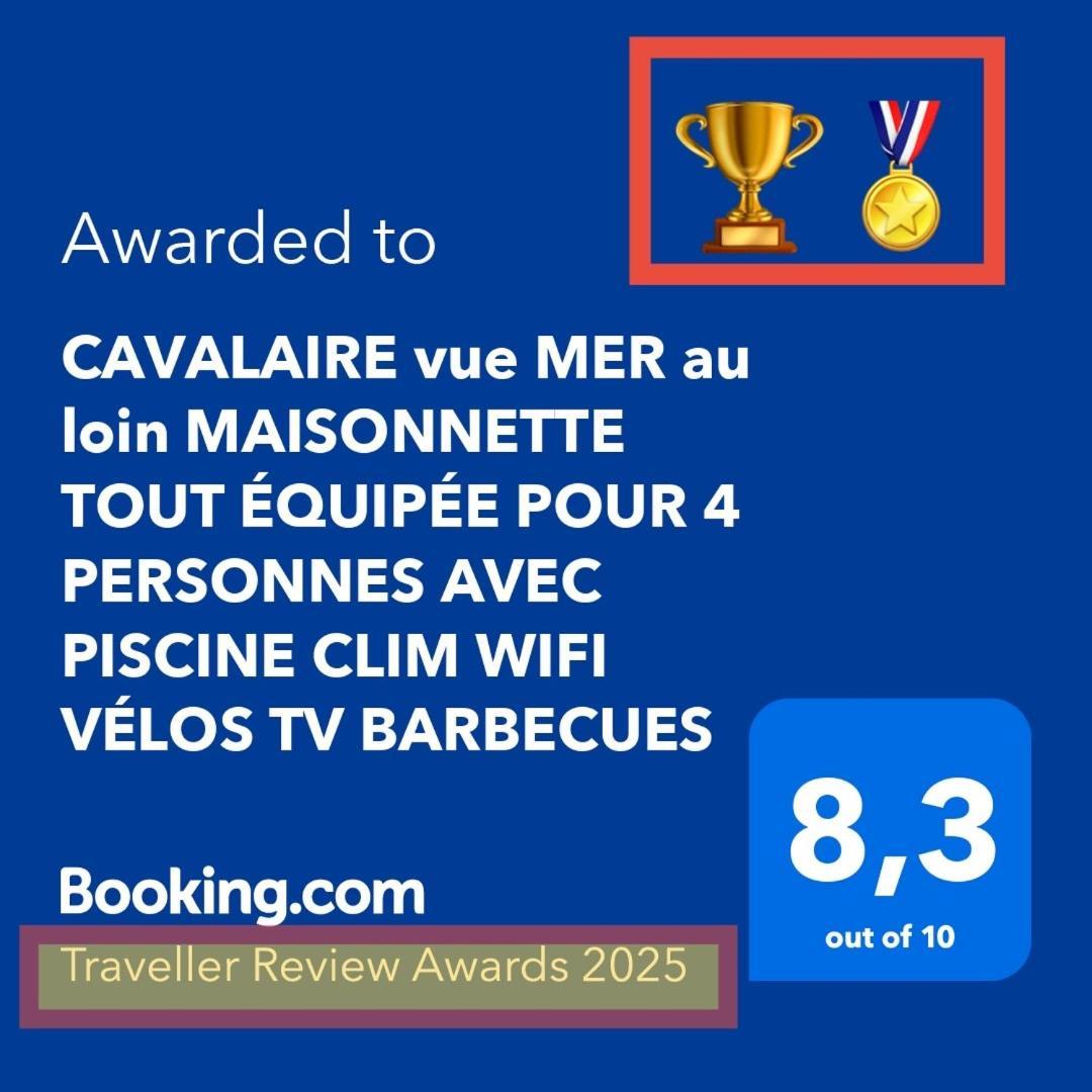 Cavalaire Vue Mer Au Loin Maisonnette Tout Equipee Pour 4 Personnes Avec Piscine Clim Wifi Velos Tv Barbecues Exteriér fotografie