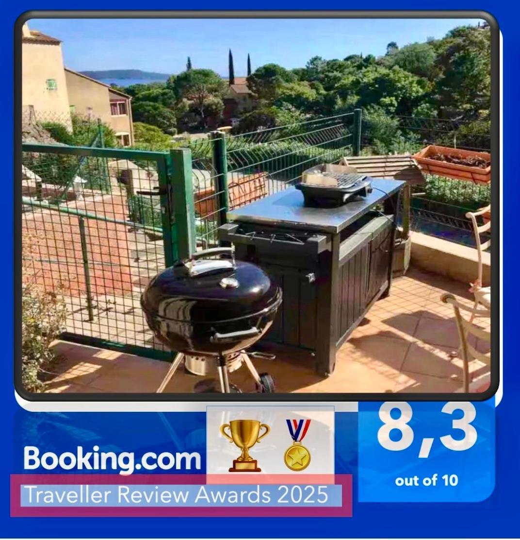 Cavalaire Vue Mer Au Loin Maisonnette Tout Equipee Pour 4 Personnes Avec Piscine Clim Wifi Velos Tv Barbecues Exteriér fotografie